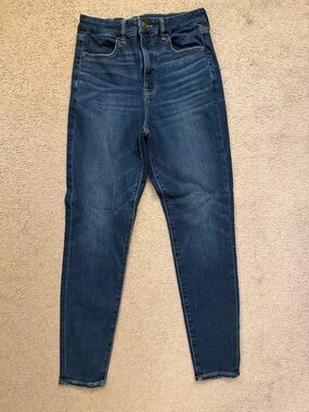 American Eagle Outfitters Dark Blue Curvy Super High-Rise Jegging - Short